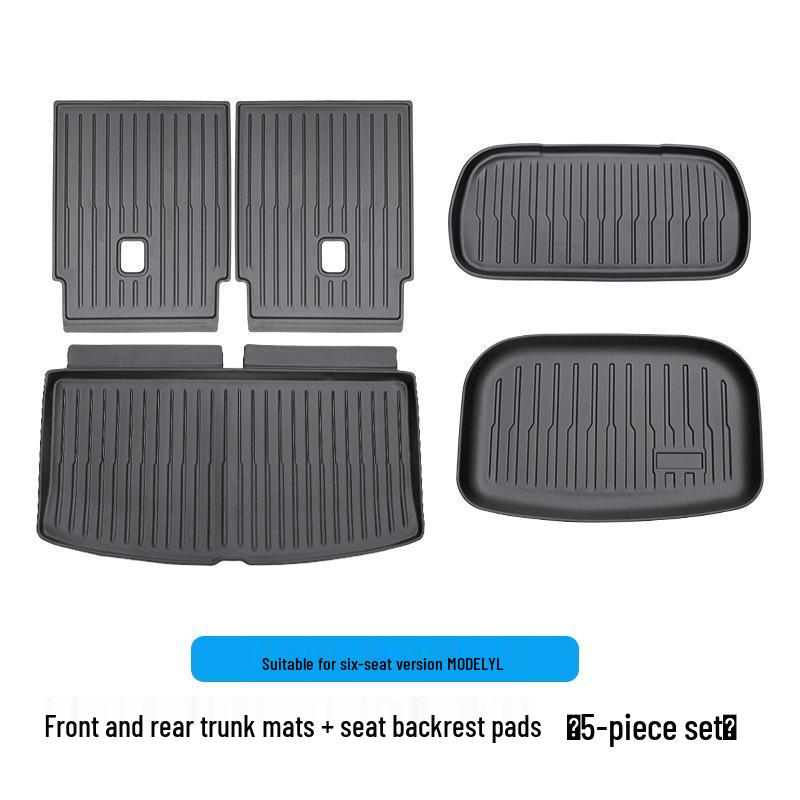 Tesla Model Y 6-Seater Trunk & Backseat Mats - Front, Rear, and TPE Backrest Pads