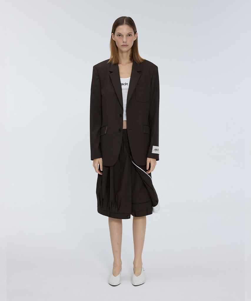 Meuameu Layered Skirt Tuck Pants