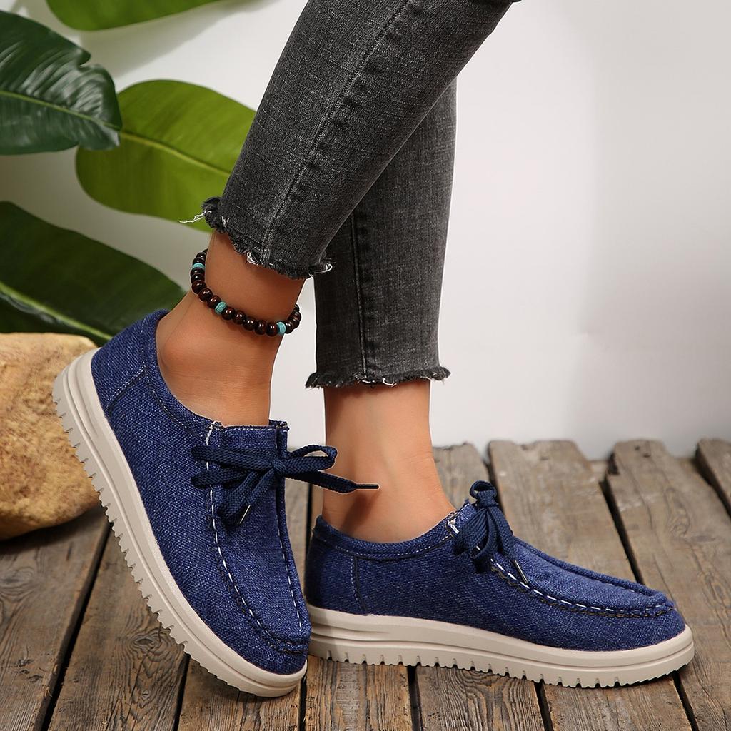 Fashionable New Comfortable Women'S Shoes Spring And Autumn Round Toe Sexy Elegant Lace Up Casual Flat Shoes