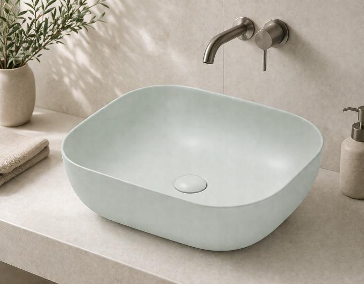 Bella Countertop Washbasin 50.5X40.5 CM Oval Light Grey Matt