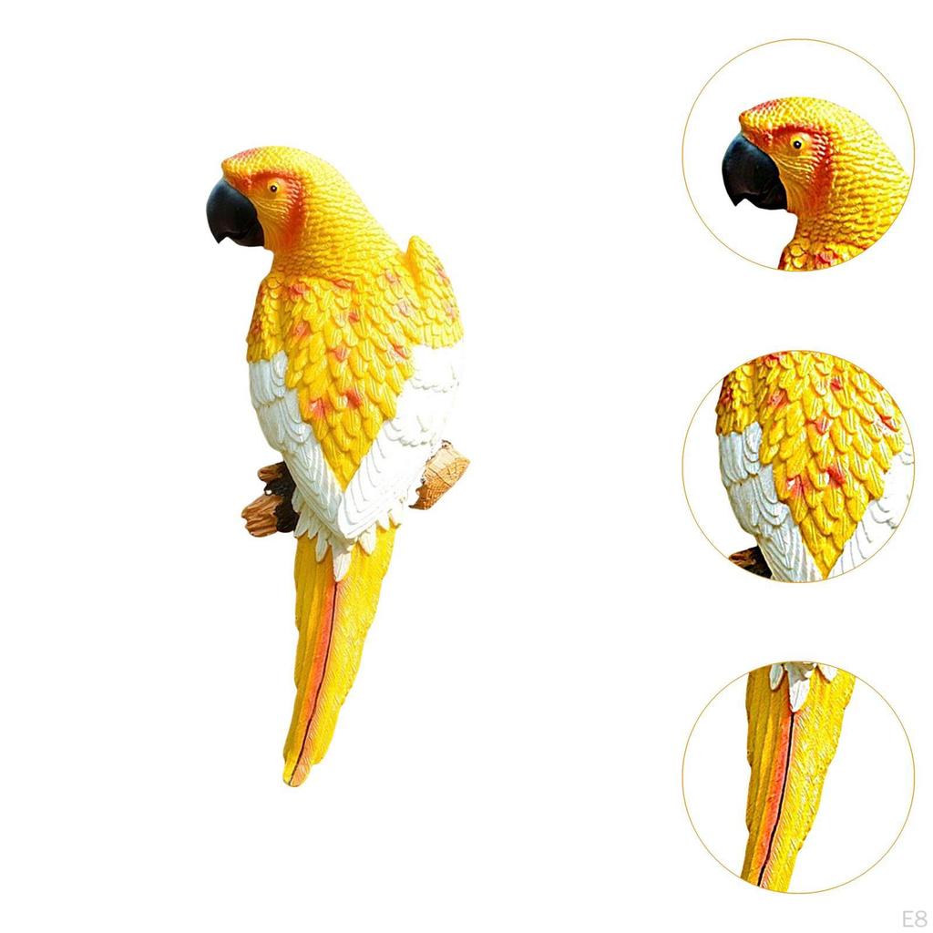 Resin Wall Bird Statue Birds Art Lawn Figurine Animal Ornament for Garden