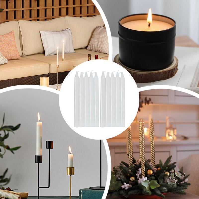 10pcs Unscented Candles Power Outage Emergency Candles Long Rod Natural Wax Wedding Table Decoration Candles