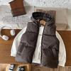 Kids' Hooded Thickened Vest - Warm Sleeveless Outerwear for Boys & Girls, Autumn/Winter Parent-Child Outfit.