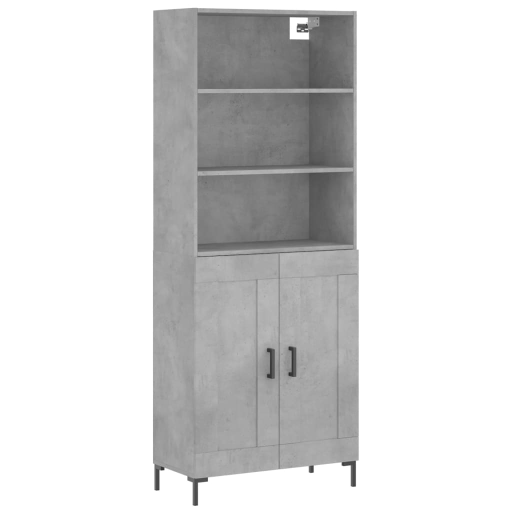 Highboard Concrete Grey 69.5 x 34 x 180 cm Particleboard