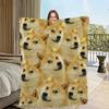 Manta Cheems Doge divertida de franela, cálida y cómoda, manta de felpa suave para sofá,oficina, dormitorio, regalo de viaje
