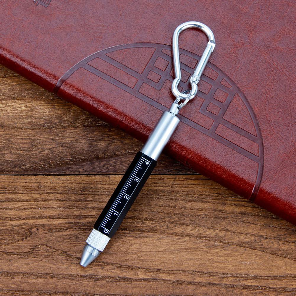 Multifunction Tool Pen Six-in-One Metal Pen Screwdriver Hexagonal Touch Screen Carabiner Small Scale Ballpoint Pen