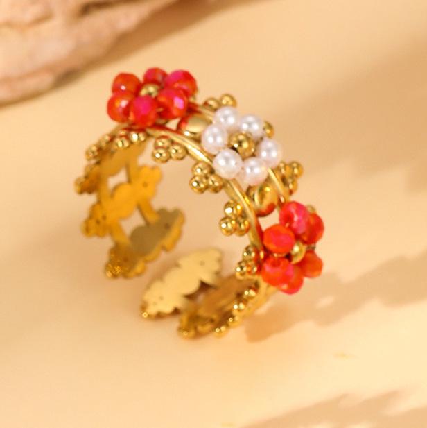 Pozłacany stal nierdzewna otwarty pierścionek: Modowy statement high-end dla kobiet z unikalnym zmysłem designu