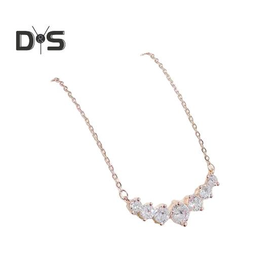 

Женское ожерелье из искусственного кристалла, симметричное полированное украшение на шею, ювелирные изделия, ожерелье для выпускного вечера, свиданий, ключицы розового золота
