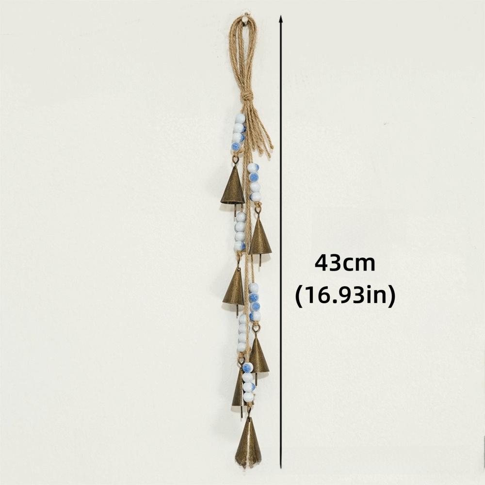 Built-in Metal Clapper Rustic Metal Cowbell 16.93in Vintage Gold Wind Chime Home Wall Hanging