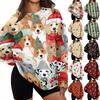 Women's Fashion Christmas Print Crewneck Sweatshirt Casual Pullover for Holiday and Daily Wear