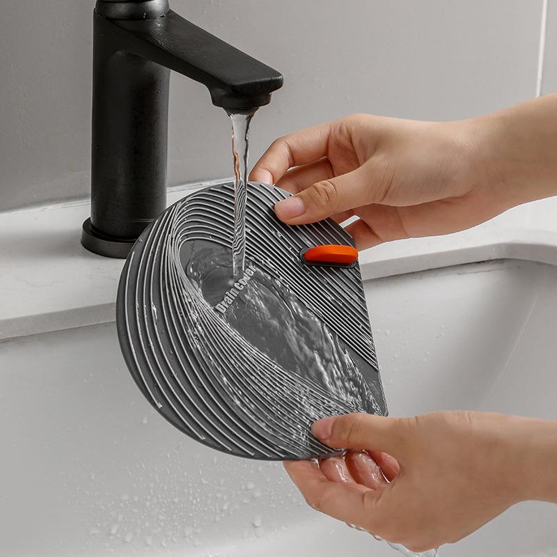 Wasserdichte Silikon-Toilettenabflussmatte - Geruchshemmende, schallisolierende Abdeckung für Badezimmerboden