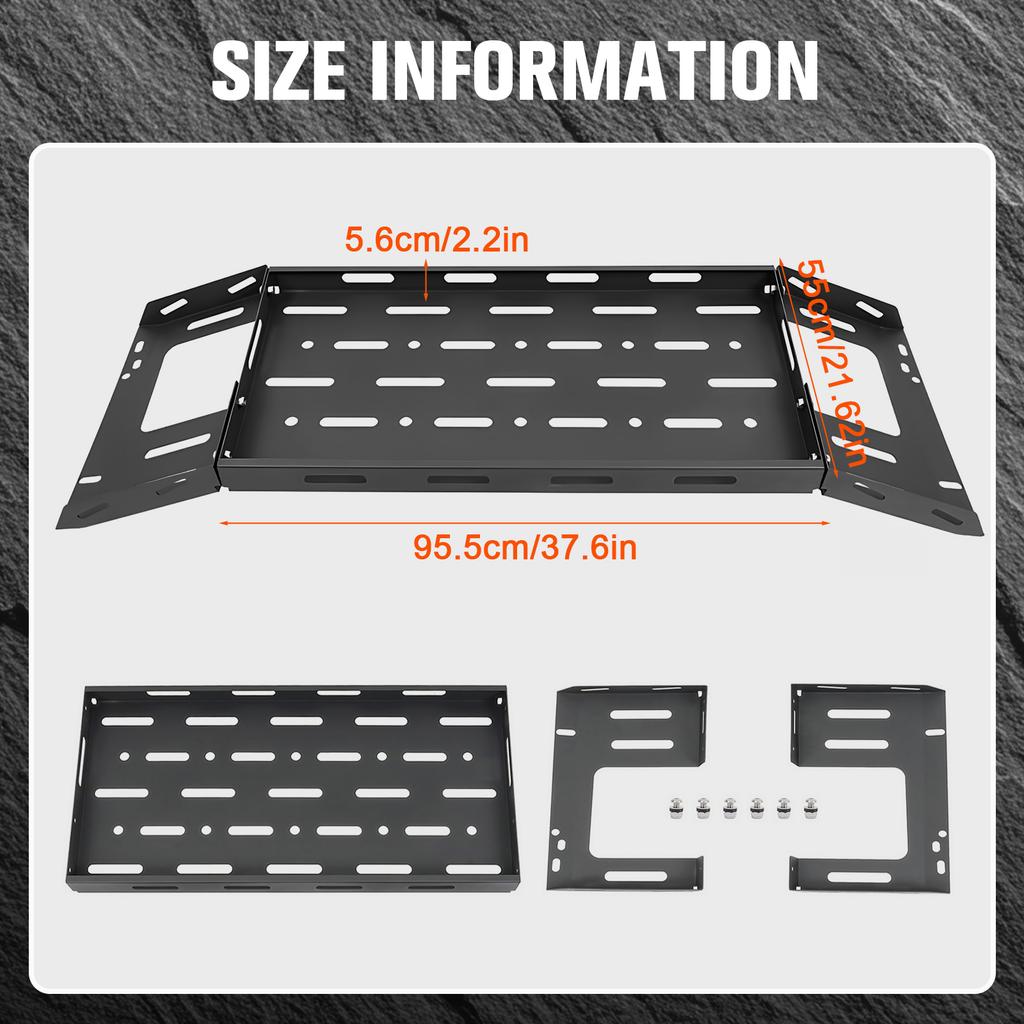 Rear Trunk Cargo Rack 101x55cm Trunk Space Expansion Shelf Interior Storage Luggage Carrier Fit for Jeep Wrangler JL Accessories