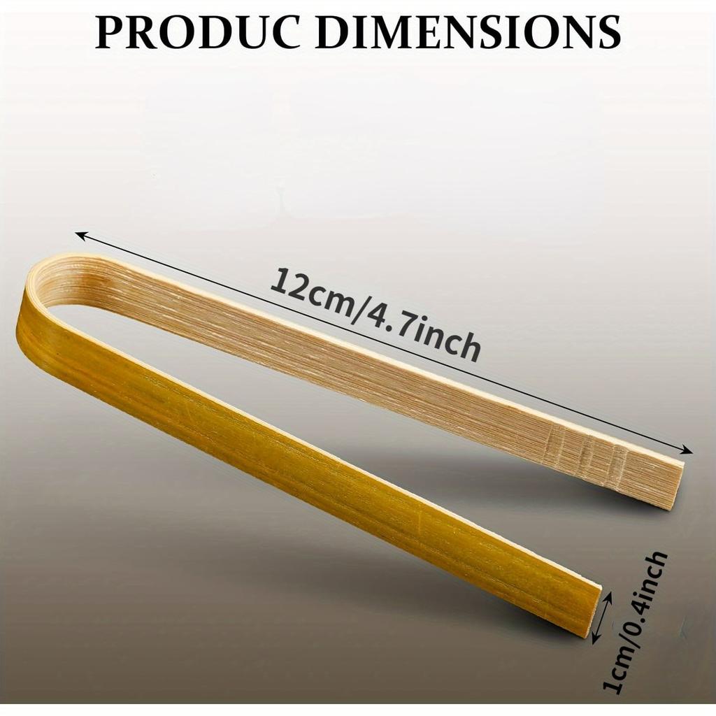 24 Stück Mini Bambuszangen Lange Toastzangen Einwegzangen Bambus Kochutensilien zum Kochen Toast Brot Gurken Teezubehör (4.7/ 6.3Zoll)