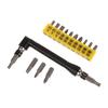 L-förmiger 1/4 Sechskant-Schraubendreherbit 90 Grad Doppelkopfgriff Schwarz 6,35 Schraubenschlüssel 10-teiliges Gelbes Klebeband Schraubendreherbit Werkzeugset