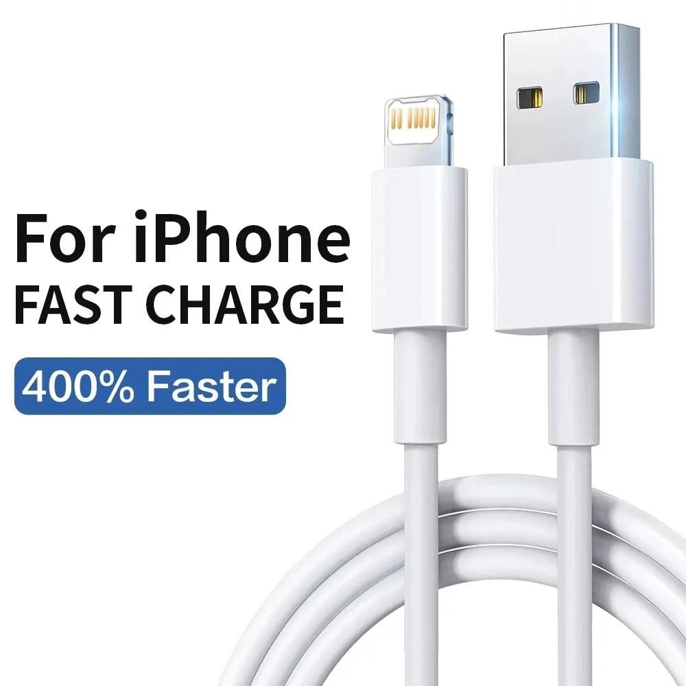 Original EU Fast USB Wall Charger For iPhone 6S 7 8 14 Plus X XR XS 11 12 13 Pro Max Rapid Charging Kit USB Cable 1m 1.5m 2m 3m