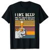 Beer English Bulldog People Drinking Dog Lover T Shirts Tee Tops Round Neck ShortSleeve Tshirt Clothing Casual Basic Tshirts