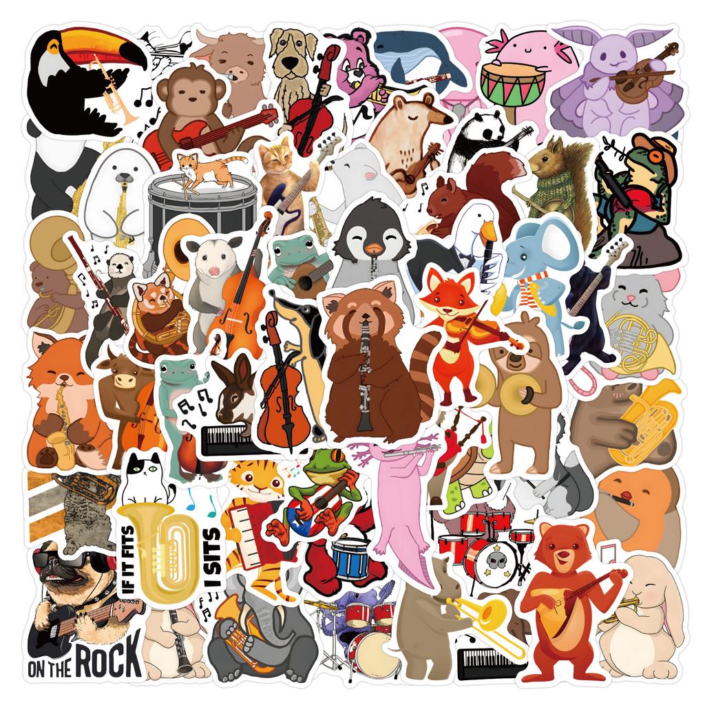 100 New Animal Band Cartoon Graffiti Stickers Notebook Suitcase DIY Stickers