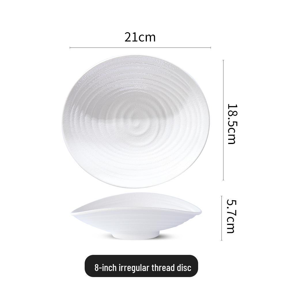 Irregularly Shaped Ceramic Salad Bowl for Restaurants - Deep Plate for French Desserts