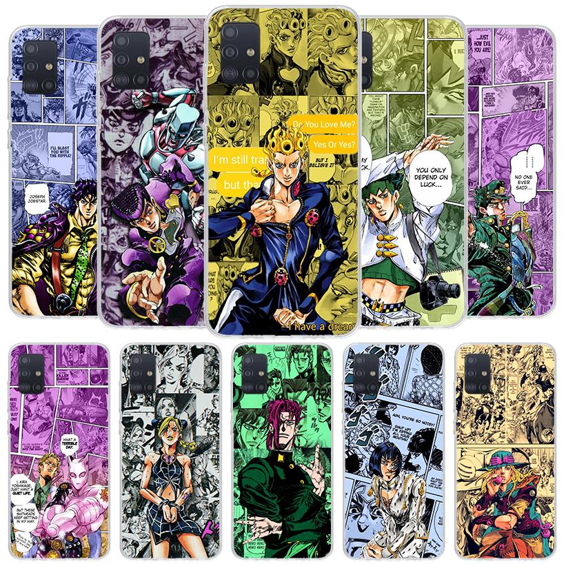 JoJo Bizarre Adventure Anime Cover Phone Case For Samsung Galaxy A12 A22 A32 A52 A72 A02S Phone Case Note 20 Ultra 10 S10 Plus A