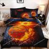3D Print Basketball Duvet Cover King for Teen Boys Kids Fire Water Sports Bedding Set Microfiber Ball Game Quilt Cover