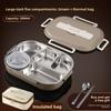 304 Stainless Steel Portable Bento Box with Bag Fork Spoon Preservation Box  School