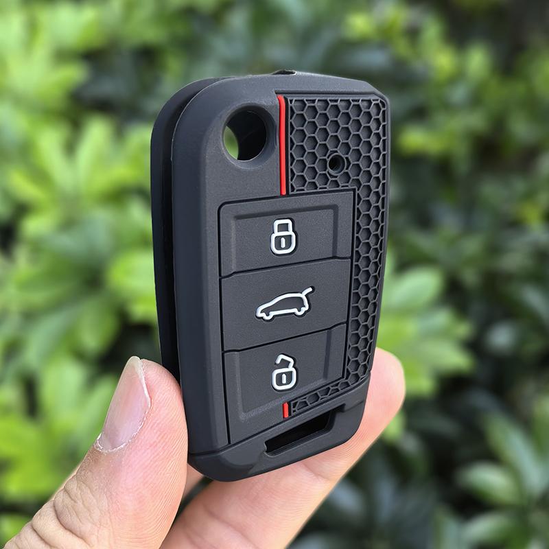 For VW Golf 7 GTI POLO T-Cross T-Roc Touran Tiguan Skoda Octavia Rapid Kodiaq Fabia Seat Ibiza Leon Ateca Arona Key Case Cover