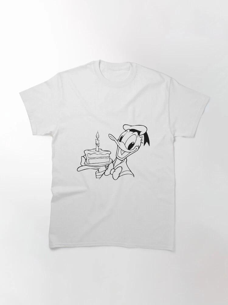 Donald Duck Birthday Cake Unisex T Shirt Gift For Friends S