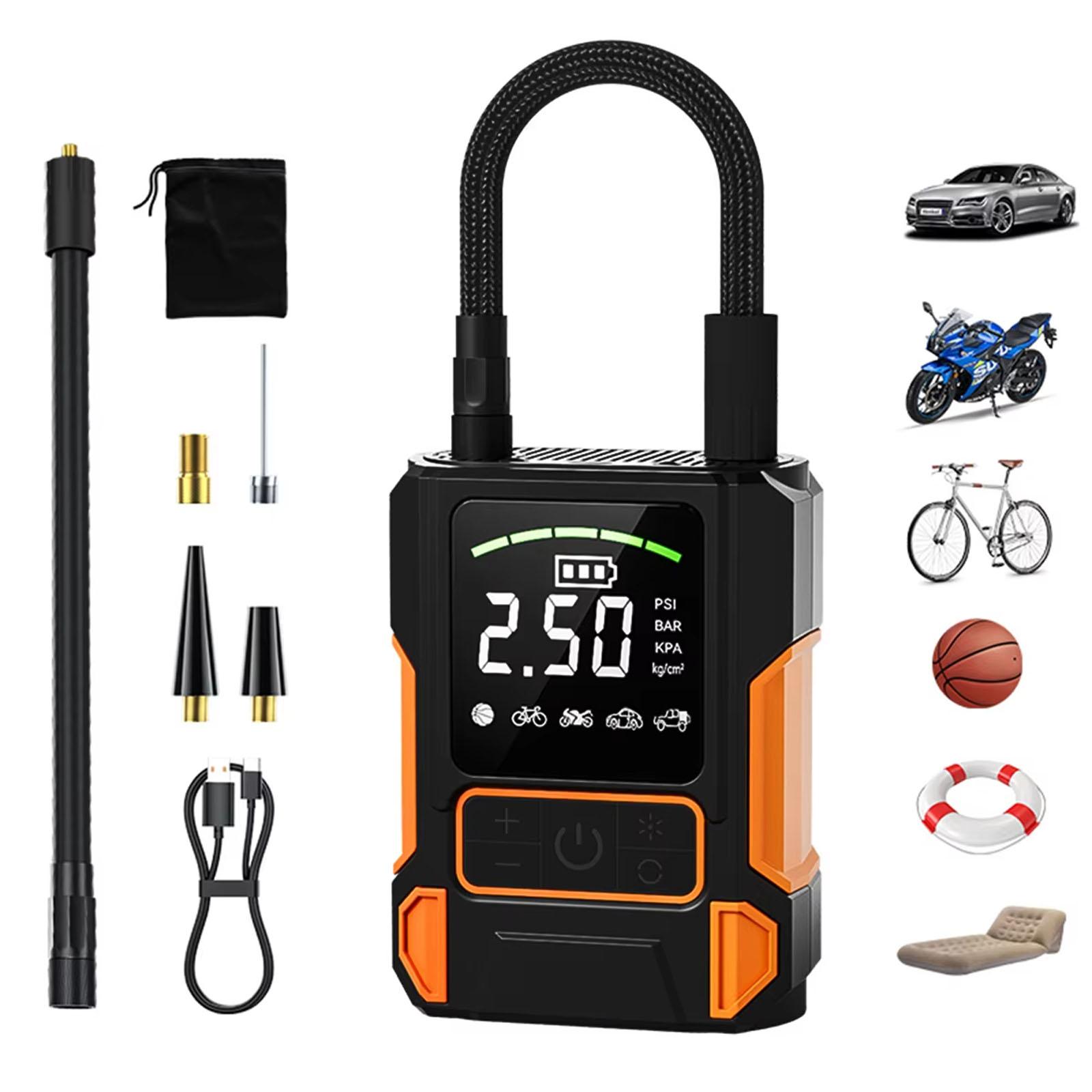 

Portable Compressor, High-pressure Inflation Fast Charging With LED Light Tire , Used For Cars/motorcycles One Size