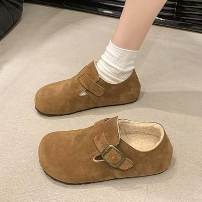 For The Lazy Women In Autumn and Winter, A Pair of Soft-soled Shoes with A Retro Fleece Full Bag Is Recommended