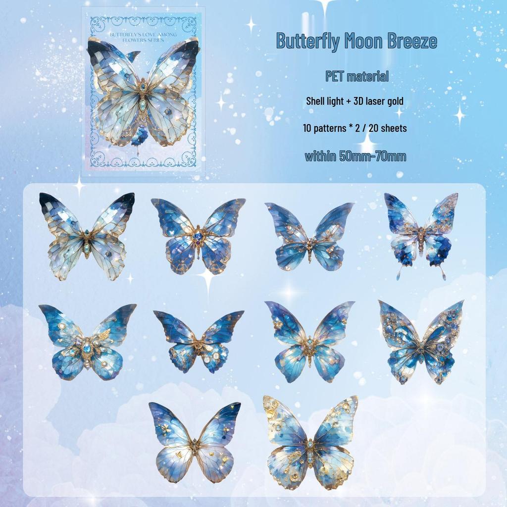 Zaomao 3D Gold Foil Sticker Pack: Butterfly and Flowers Series Decorative Stickers for Journals