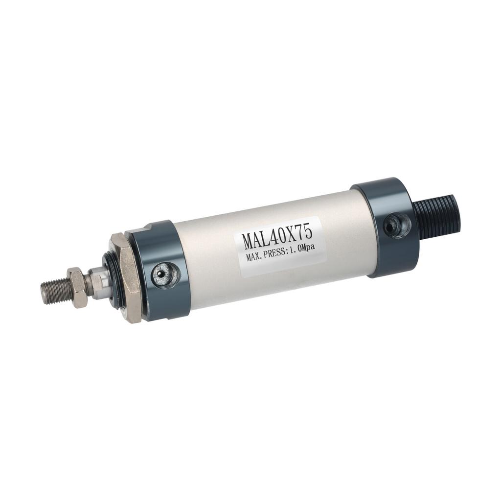 Pneumatic Air Cylinder MAL 40mm Bore 75mm Stroke Aluminum Alloy Screwed Piston Rod Double Acting Mini Air Cylinder