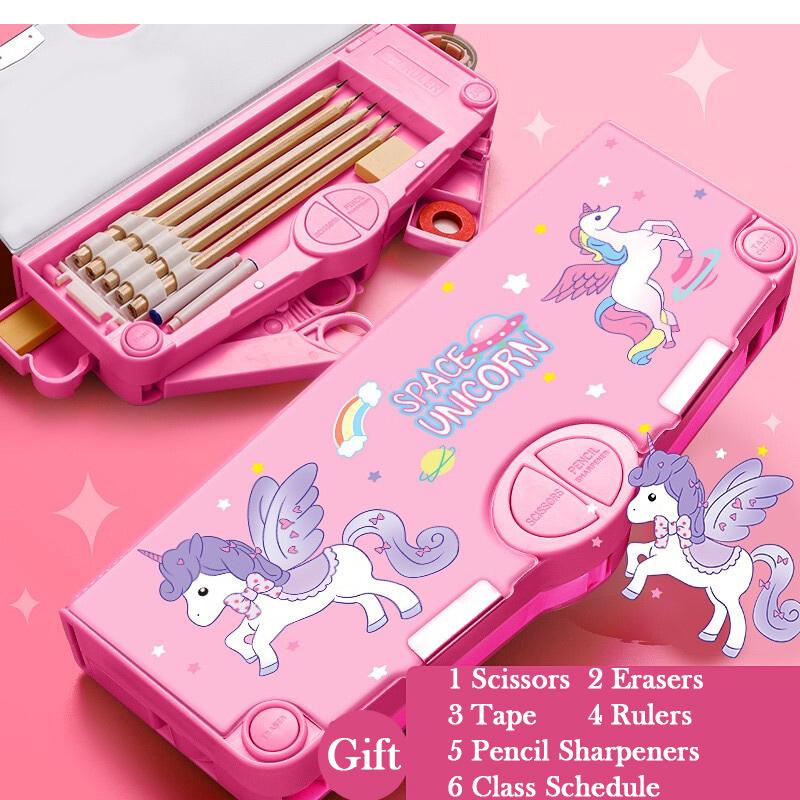 Kawaii Pencil Cases Multifunction Cute Pen Box Back To School Office Supplies For Girl Japanese Korean Storage Bag Stationery