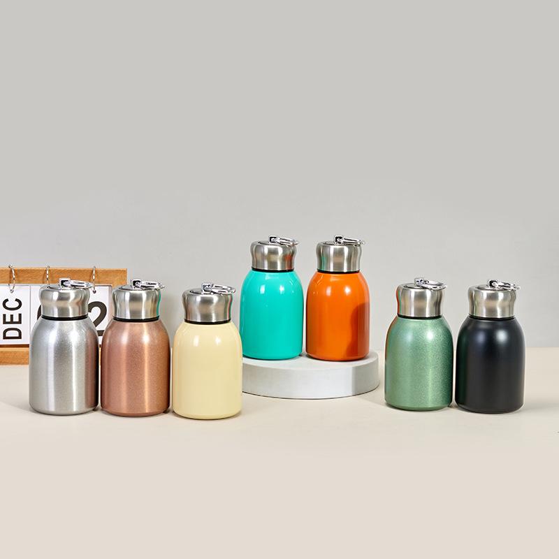 1Pc 300ML Fashion Mini Coffee Vacuum Flasks Lovely Stainless Steel Thermos Portable Travel Water Bottle With Lid Cups