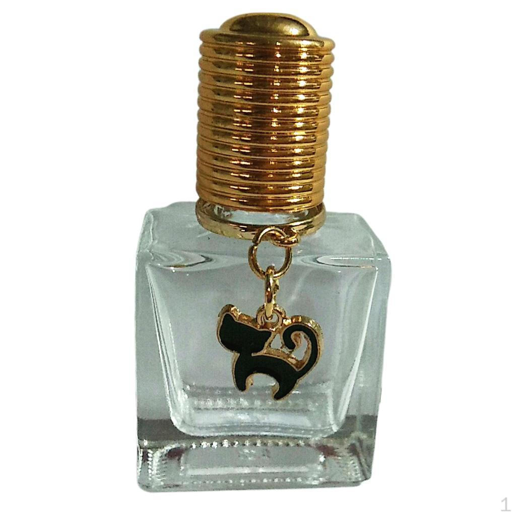 

Empty Glass Bottles with Cute Hangtag - for Essential Oils, Perfume, Deodorants, Lip Oils Cat