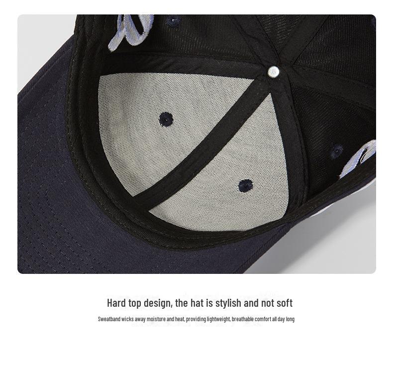 American Flat-Brim Cap with 3D Embroidered Custom Letters - High-Quality Trendy Baseball Hat