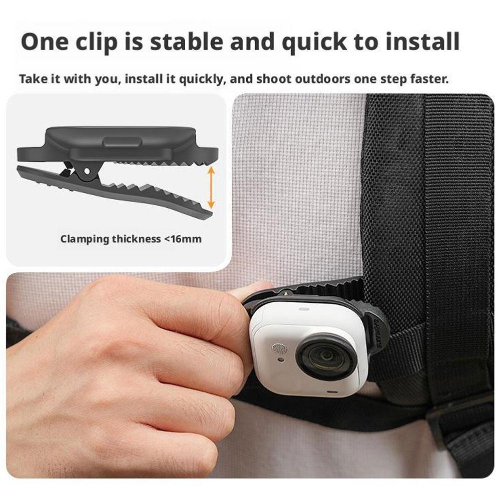For Insta360 Go Ultra Magnetic Backpack Clip Holder Anti-Shake Holder Quick Release Camera Fixed Mount Clamp For Sports Camera
