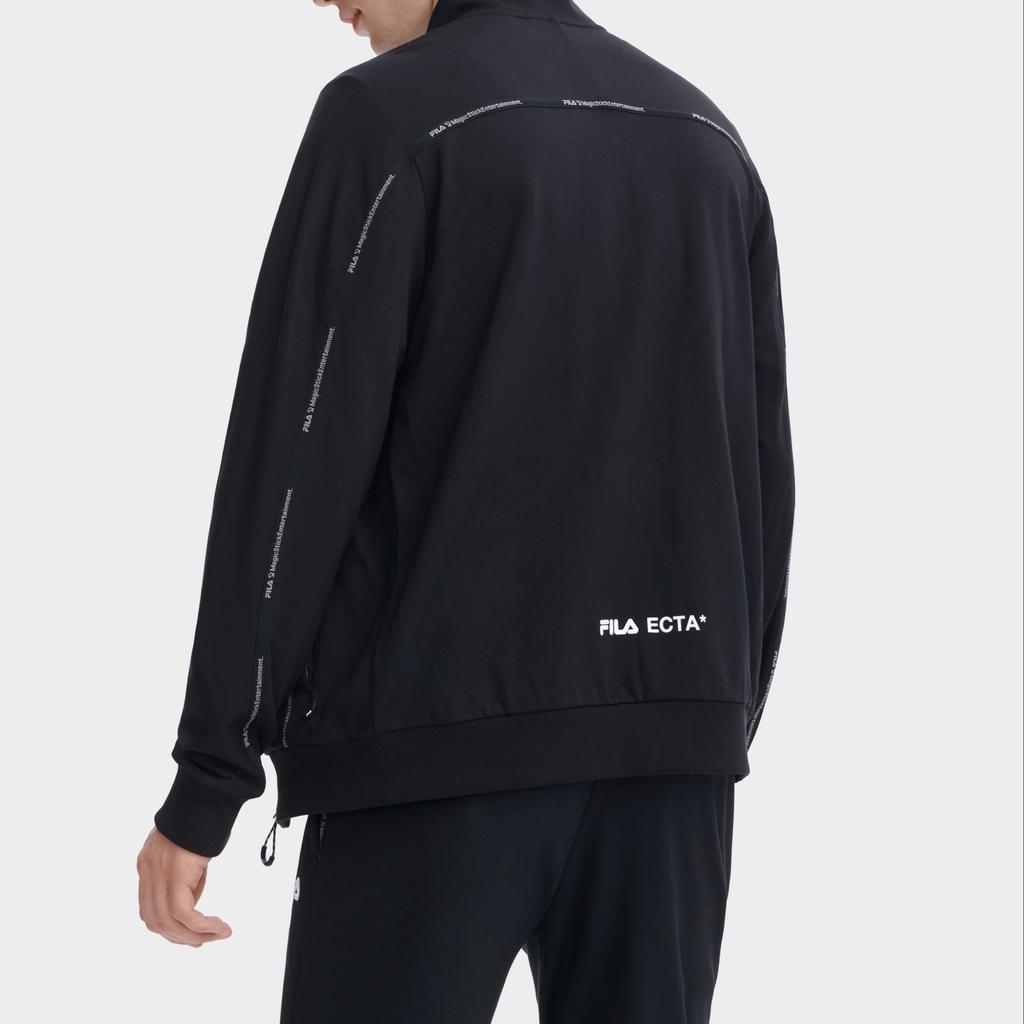 FILA X MAGIC STICK Collaboration Solid Color Stand Collar Casual Zip Long Sleeve Jacket Men jackets Black F11M329502F-BK