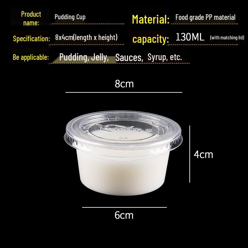 Einweg-Doppelwand-Milchgelee-Becher mit Deckel - Transparenter Kunststoff für Pudding, Gelee oder Suppe