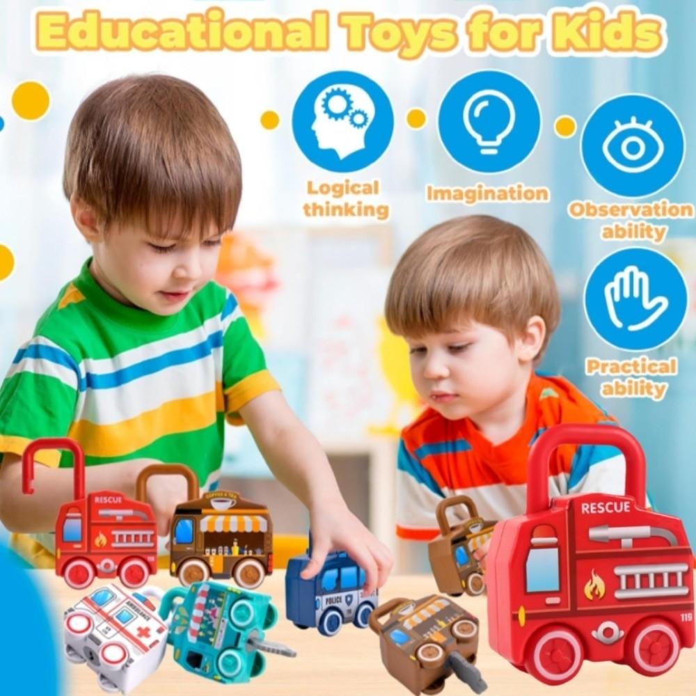 Early Educational Key Matching Toy Number Matching Slidable Car Toy Unlocking Car Toy Gifts