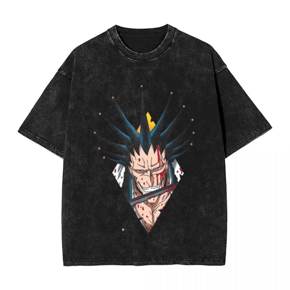 Bleach Kurosaki Ichigo Full Hollow Form Silhouette Vintage Washed Oversized T-Shirt | Unisex Anime Streetwear Tee