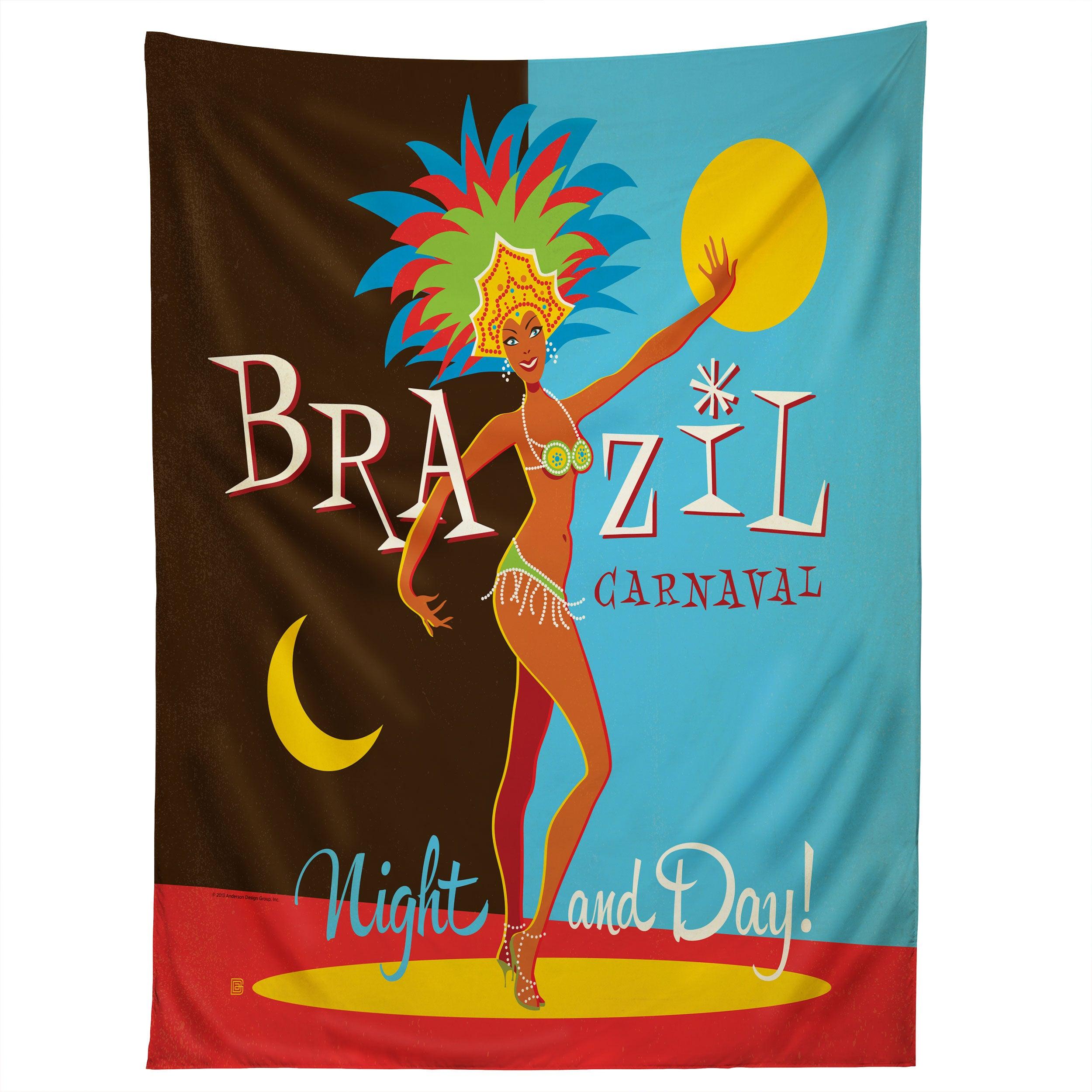 BRAZIL CARNAVAL tapestry 75x100 чёрный