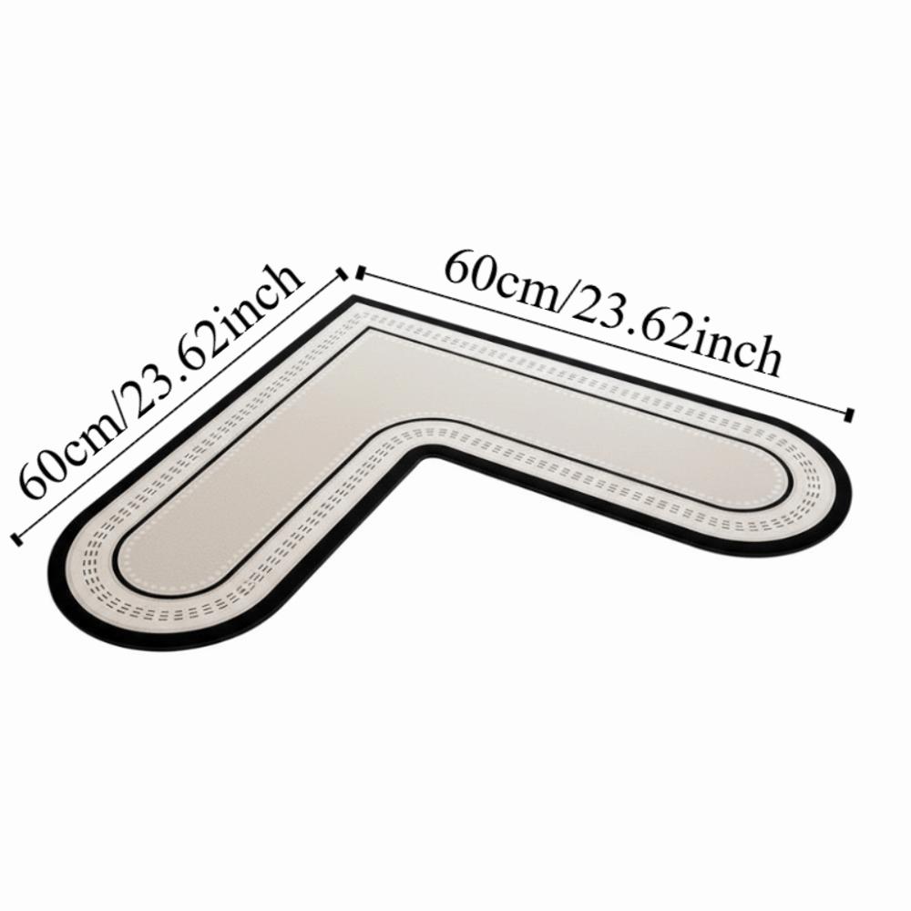 L-Shape Kitchen Carpet Oil-Proof Soft Anti-Slip Floor Mat Wipable Surface Water Absorbent Waterproof Doormat Home Decoration