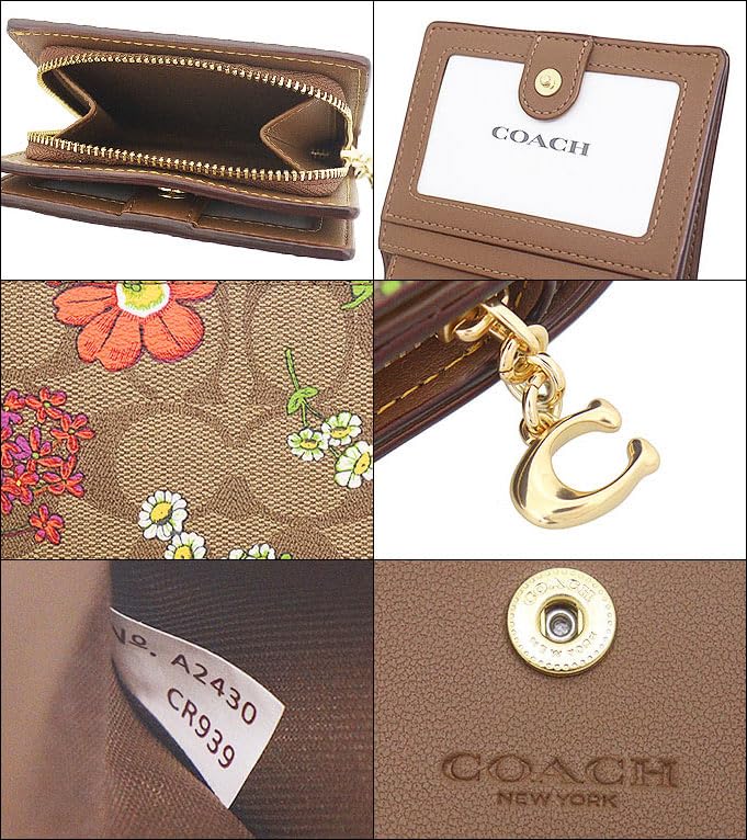 Wallet FCR939 CR939 Khaki Multi Signature Floral Print C Charm Snap Round Zip Wallet [Coach] (Bifold Wallet) Women's [Outlet Product] [Brand] [Item]