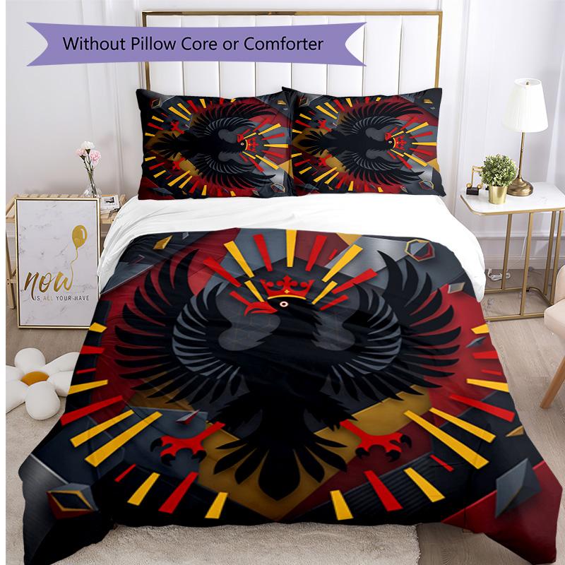 Belgium Football Printed Bedding 3 Piece Set Cozy Breathable Bed Cover Set As Housewarming Holiday Gift
