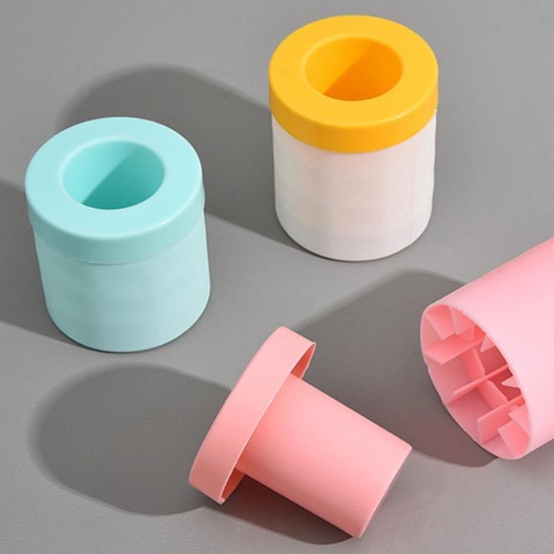 Silicone Cylindrical Ice Cube Tray - Home Ice-making Mold - Food-grade Creative Ice Cube Cup - Playful Squeeze Design - Ice Storage Box