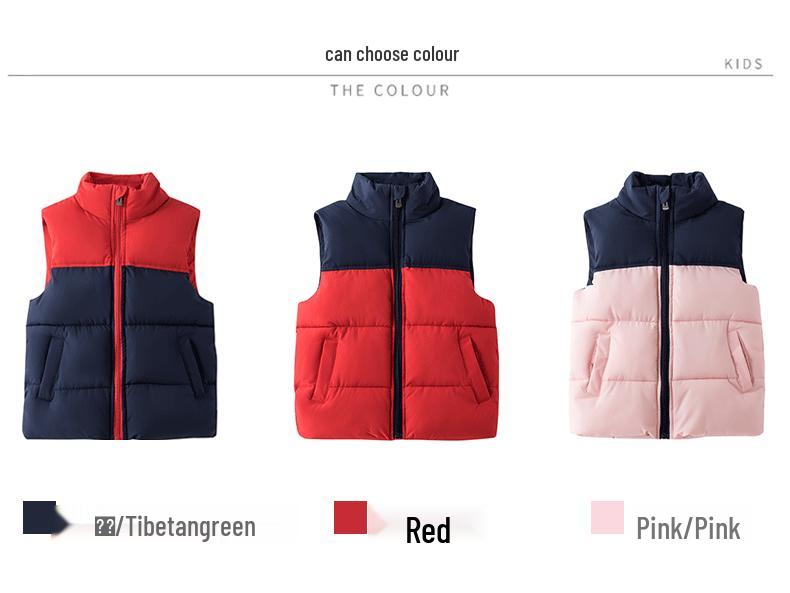 Kinder Daunenweste mit Fleecefutter: Warme, Verdickte, Ärmellose Jacke für Jungen & Mädchen - Ideal für Herbst- und Winter-Kindergartenuniform.