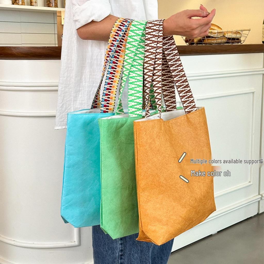 Wasserdichte Kraftpapier-Tragetasche von DuPont - Kreatives Geschenk & Retro-Umhängetasche mit Logo-Aufdruck