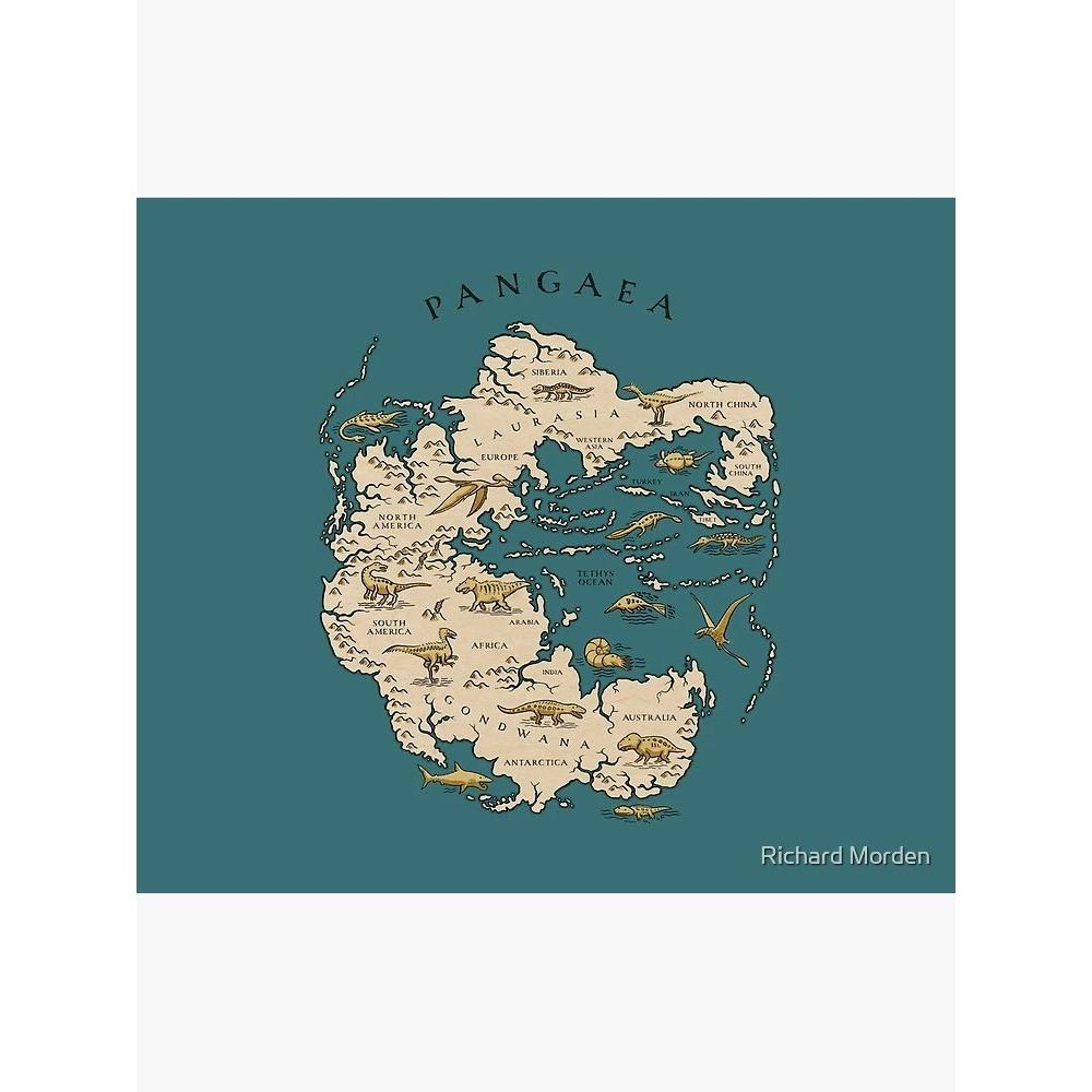 Tapestry map of the supercontinent Pangaea 75x100