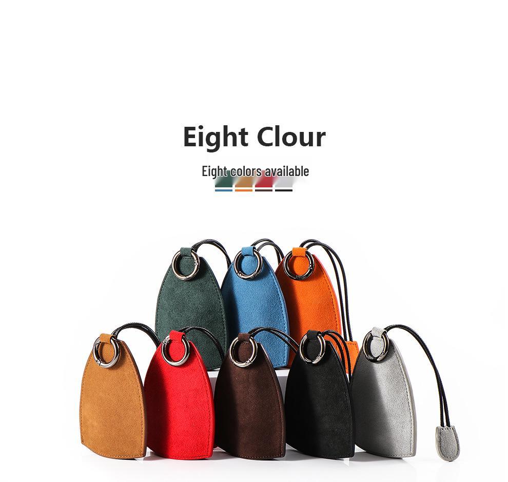 Universal Alcantara Car Key Bag for Men & Women, Compatible with Bentley, Hongqi, Lincoln – Fashionable Pull-Out Keychain.