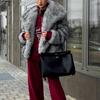 Winter new artificial fur jacket women's short small imitation fox hair lapel top